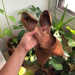 Jeffrey Campbell Tan Suede D'orsay Flats